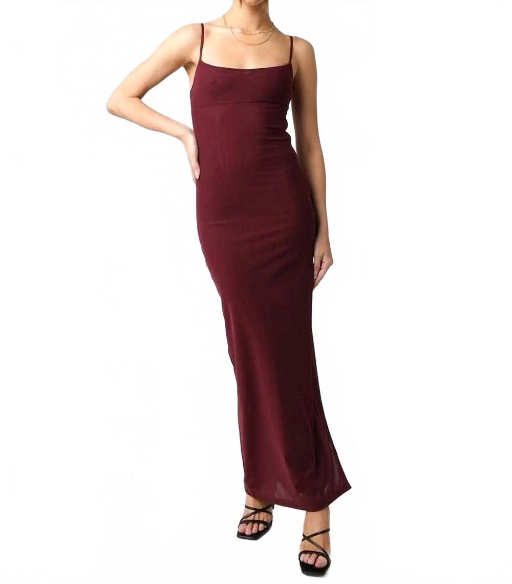 NEW OLIVACEOUS kelsey maxi dress in burgundy